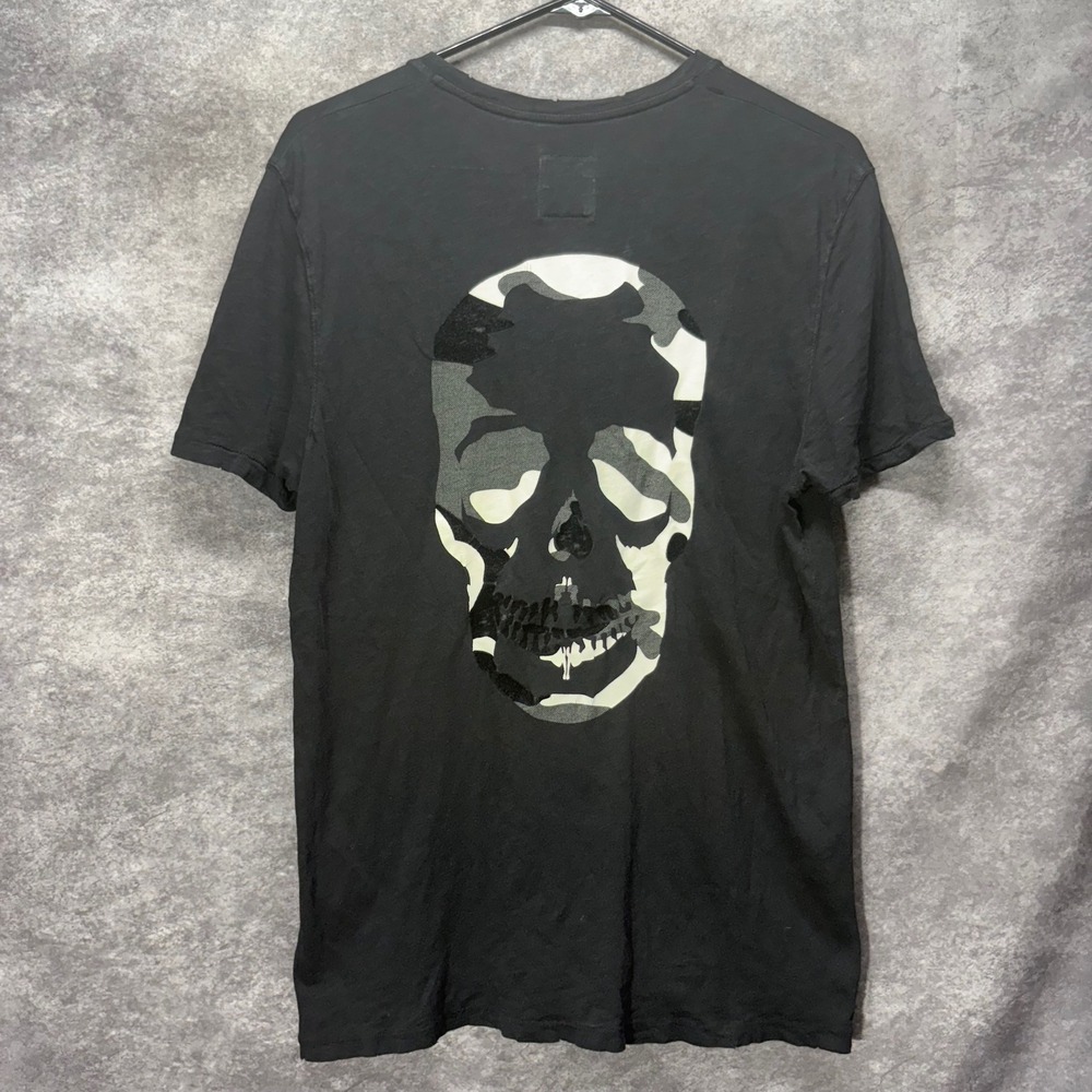 Zadig & Voltaire Stockholm Black Skull Graphic Pocket T-Shirt Mens S Grunge